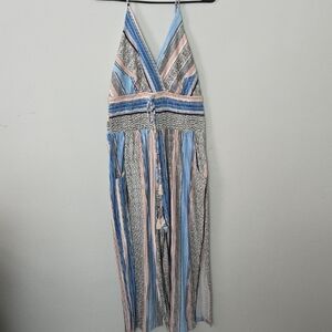 Venus Colorful Striped Halter Jumpsuit